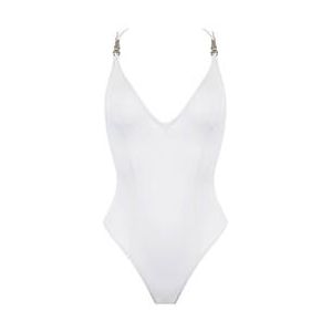 PAIN DE SUCRE maillot de bain 1 pi&egrave;ce Karli sans armatures Sensitive Uni Life R&eacute;sille Blanc - Taille XS