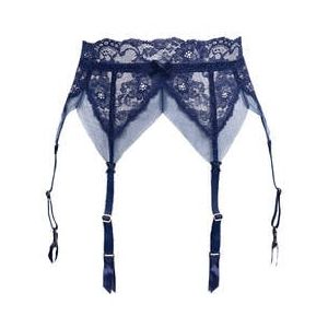 DITA VON TEESE porte-jarretelles 6 attaches en dentelle Yva Bleu navy - Taille 36