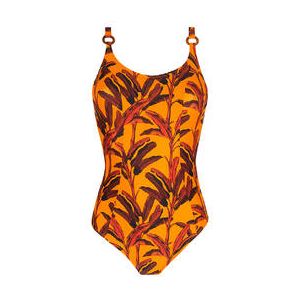 ANTIGEL maillot de bain 1 pi&egrave;ce nageur armatures La Melanesia Marron/Orange - Taille 85C