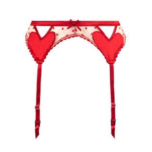 FLEUR DU MAL porte-jarretelles en soie Amour Rouge - Taille XS