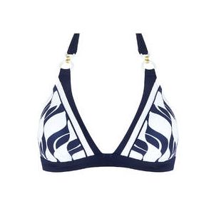 LISE CHARMEL haut de maillot de bain triangle Danse des Vagues Bleu Marine/Blanc - Taille 1