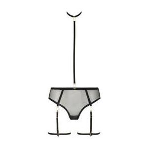 ATELIER AMOUR slip ouvert avec harnais Insoutenable L&eacute;g&egrave;ret&eacute; Noir - Taille S