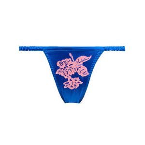 MARJOLAINE slip Aube Céleste en soie et dentelle Becky Bleu/Rose - Taille 36
