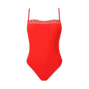 LISE CHARMEL maillot de bain 1 pièce bustier sans armatures Ajourage Couture Orange sanguine - Taille 1