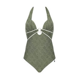 SUNFLAIR maillot de bain 1 pi&egrave;ce dos nu sans armatures Zanzibar Blanc/Vert - Taille 38/B