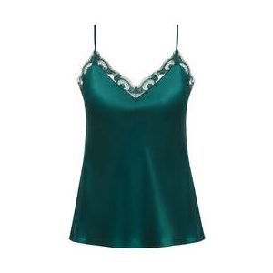SIMONE PÉRÈLE haut de pyjama caraco col V en soie Love Me Vert émeraude - Taille S