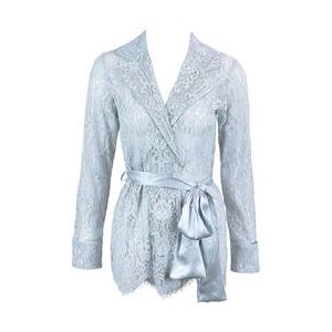 MARJOLAINE d&eacute;shabill&eacute; court Jour Secret en dentelle Branda Bleu argent - Taille 36