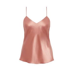 SIMONE P&Eacute;R&Egrave;LE haut de pyjama caraco en soie Love Me Rose dor&eacute; - Taille S
