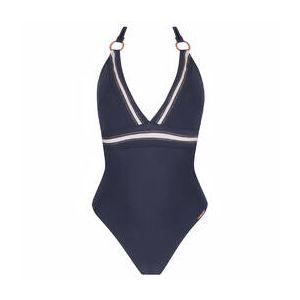LISE CHARMEL maillot de bain 1 pi&egrave;ce dos nu sans armatures Cordage Precieux Bleu navy - Taille 1