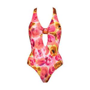 WATERCULT maillot de bain 1 pièce sans armatures Euphoric Bloomwave Rose/Jaune - Taille 38