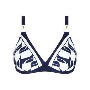 LISE CHARMEL haut de maillot de bain triangle bonnets profonds Danse des Vagues Bleu Marine/Blanc - Taille 85C