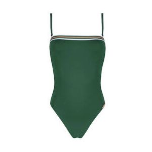 LISE CHARMEL maillot de bain 1 pi&egrave;ce bustier sans armatures &Eacute;nergie Nautique Vert fonc&eacute; - Taille 1