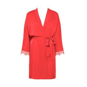 SIMONE P&Eacute;R&Egrave;LE kimono en satin Satin Secrets Rouge - Taille S/M