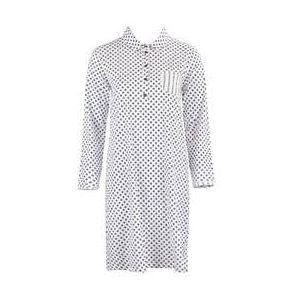 CANAT chemise de nuit manches longues en coton Jean Bleu Marine/Blanc - Taille 1