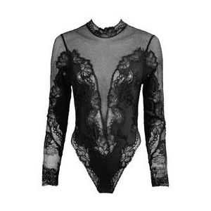 MARJOLAINE body manches longues Minuit Ardent en r&eacute;sille Bonnie Noir - Taille XS