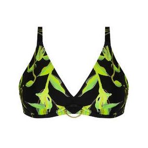 LISE CHARMEL haut de maillot de bain triangle bonnets profonds Fleur de Nuit Noir/Vert - Taille 85C