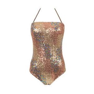 ACQUADICOCCO maillot de bain 1 pièce bustier sans armatures Gold Foil Or - Taille M