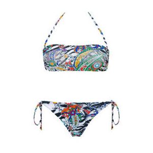 ACQUADICOCCO maillot de bain 2 pièces bandeau Paisley Zebra Multicolore - Taille S