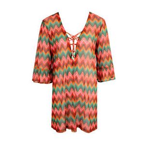 BANANA MOON tunique de plage Acelo Nalika Vert/Rose - Taille XS