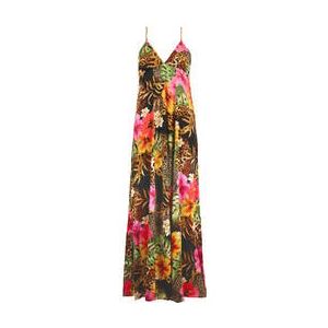 LULI FAMA robe de plage longue Visions of Paradise Noir - Taille XS