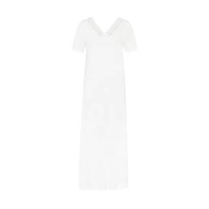 HANRO chemise de nuit manches courtes en coton Moments Blanc - Taille XS