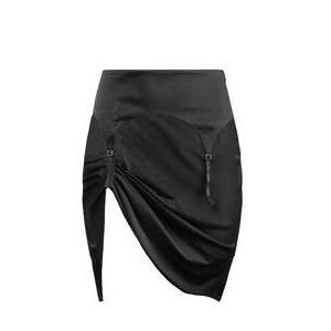FLEUR DU MAL jupe asym&eacute;trique en soie Silk Noir - Taille XS