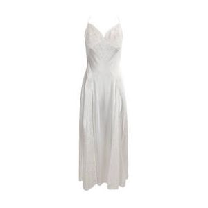MARJOLAINE robe longue Chrom&eacute;a en soie et dentelle Carmela Blanc cass&eacute; - Taille 36