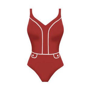 EMPREINTE maillot de bain 1 pièce décolleté plongeant sans armatures Attitude Cuivre - Taille 40/C