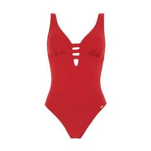 LIVIA maillot de bain 1 pièce décolleté Emika sans armatures Lavandou Rouge coquelicot - Taille 38