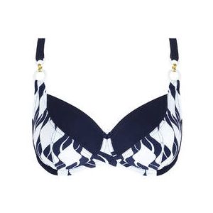 LISE CHARMEL haut de maillot de bain corbeille fitting Danse des Vagues Bleu Marine/Blanc - Taille 85D