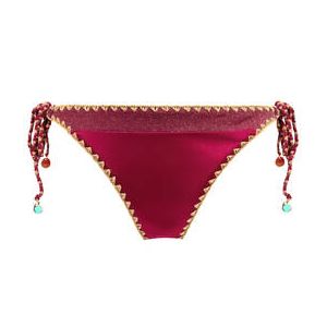 BANANA MOON bas de maillot de bain slip lacets Blika Couture Nazca Rouge cerise - Taille XS