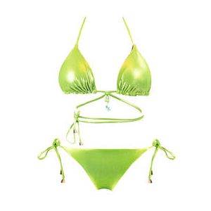 ACQUADICOCCO maillot de bain 2 pi&egrave;ces triangle Lamina Paisley Vert Citron - Taille S