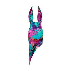 LULI FAMA robe de plage asym&eacute;trique Treasure Multicolore - Taille XS