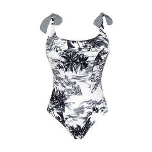 EMPREINTE maillot de bain 1 pièce nageur sans armatures Story Blanc/Gris - Taille 40/C
