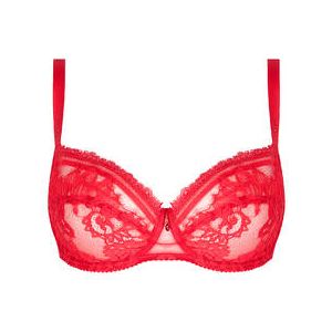 LISE CHARMEL soutien-gorge corbeille bonnets profonds en dentelle D&eacute;sirs de Venise Rouge - Taille 90D