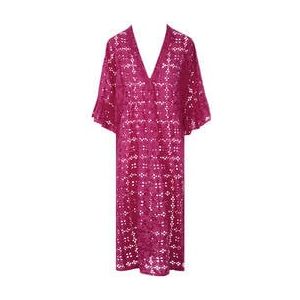 MIRADONNA robe de plage longue Layla en coton Mirabasic Framboise - Taille TU