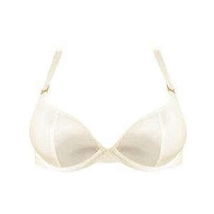 BORDELLE soutien-gorge push-up en soie New Signature Blanc cassé - Taille S