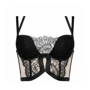 LIVY soutien-gorge bustier en soie et dentelle Burning Desire Noir - Taille 85B