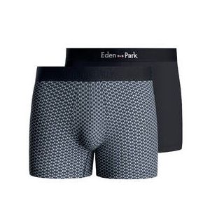 EDEN PARK  pack de 2 boxers homme en coton Fashion Bleu drag&eacute;e - Taille S