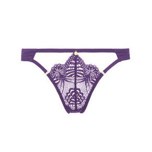 ATELIER AMOUR tanga en dentelle Enlace moi Violet - Taille XS