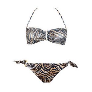 ACQUADICOCCO maillot de bain 2 pièces bandeau Zebrato Marron/Beige - Taille S