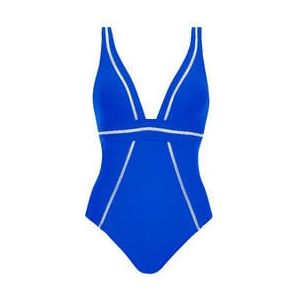 SUNFLAIR maillot de bain 1 pièce décolleté sans armatures Mykonos Bleu/Blanc - Taille 38/B