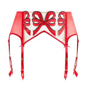 DITA VON TEESE porte-jarretelles 6 attaches Beau Bait Rouge - Taille XS