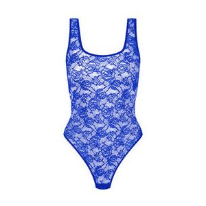 MAISON CLOSE body string en dentelle Flashback Néon Bleu électrique - Taille S
