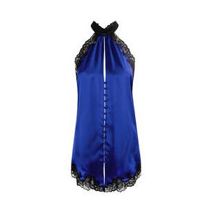 MARJOLAINE nuisette en soie et dentelle Carmela Bleu/Noir - Taille 36