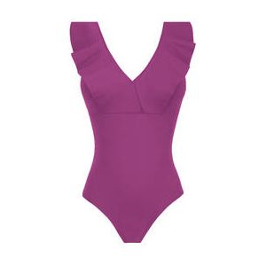 EMPREINTE maillot de bain 1 pièce décolleté plongeant sans armatures Wave Violet - Taille 38/C