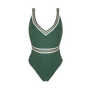 LISE CHARMEL maillot de bain 1 pi&egrave;ce d&eacute;collet&eacute; sans armatures &Eacute;nergie Nautique Vert fonc&eacute; - Taille 1