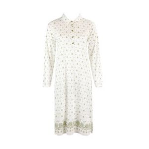 CANAT chemise de nuit manches longues en coton Deije Blanc/Vert - Taille 1