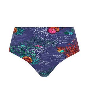 CHANTELLE bas de maillot de bain culotte haute revers Icon Bleu/Rouge - Taille 38