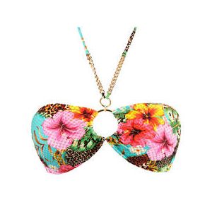 LULI FAMA haut de maillot de bain bandeau Visions of Paradise Bleu turquoise - Taille S